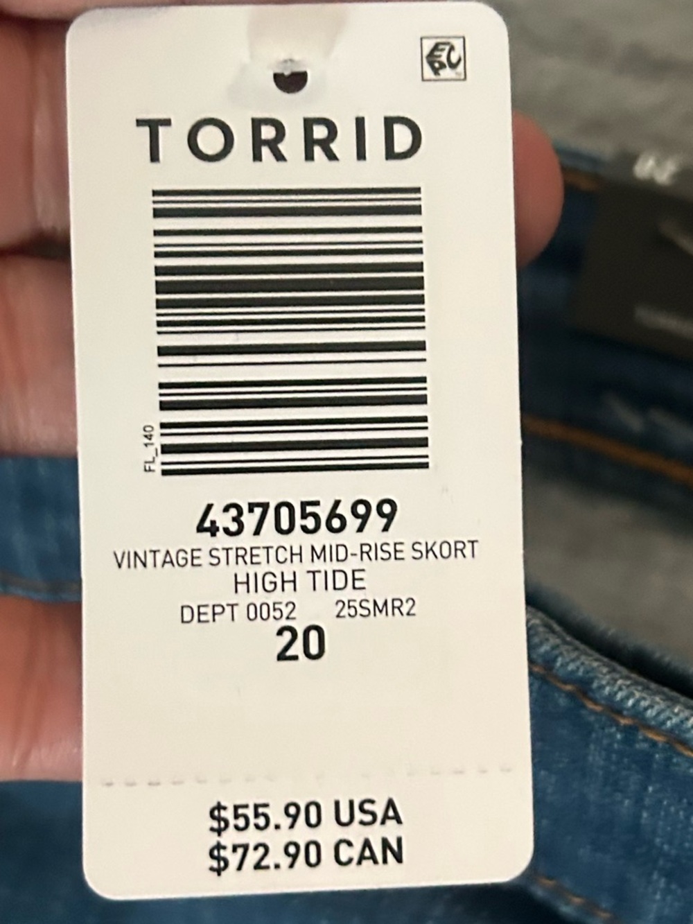 NWT Torrid Size 20 vintage stretch mid rise skort - Picture 8 of 8